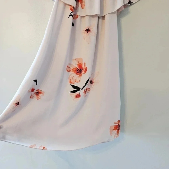 Aritzi Wilfred Aritzia Neuchatel Off Shoulder Floral Print Mini Dress Dusty Pink - Picture 11 of 15